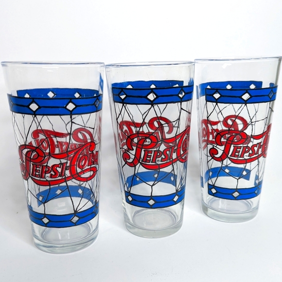 Pepsi Cola Dining Vintage Set Of 3 Pepsi Cola 97s Tiffany Stained